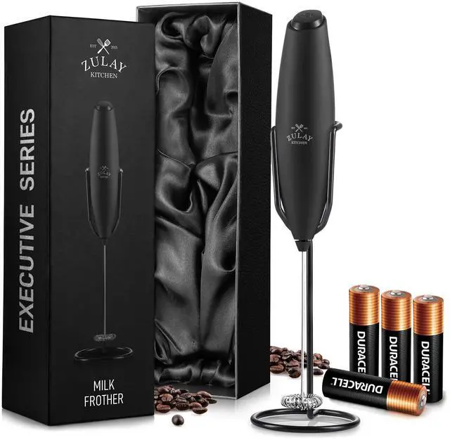 Main image of Executive Series Milk Frother Wand - Upgraded & Improved Stand - Ideal Coffee Gift - Coffee Frother Handheld Foam Maker For Lattes - Electric Milk Frother Handheld For Cappuccino