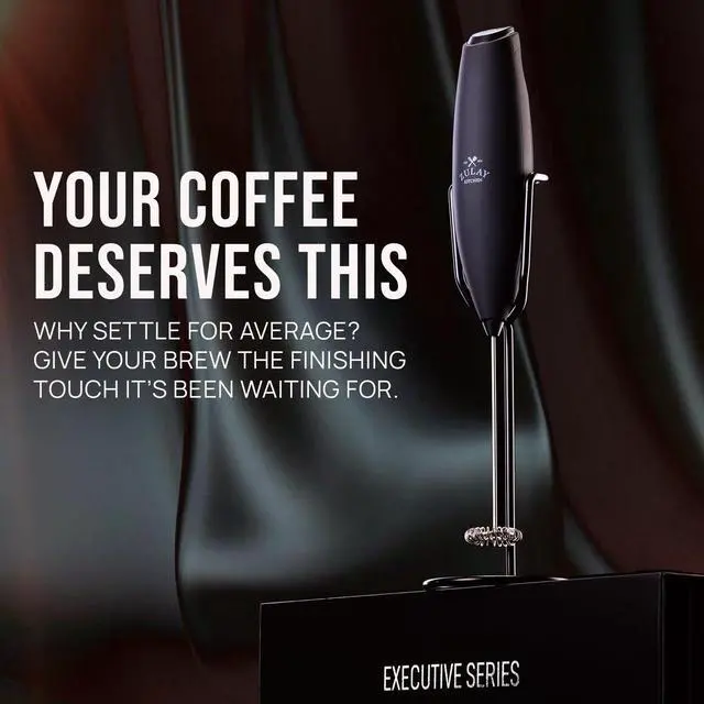 Alt view image 6 of 7 - Executive Series Milk Frother Wand - Upgraded & Improved Stand - Ideal Coffee Gift - Coffee Frother Handheld Foam Maker For Lattes - Electric Milk Frother Handheld For Cappuccino
