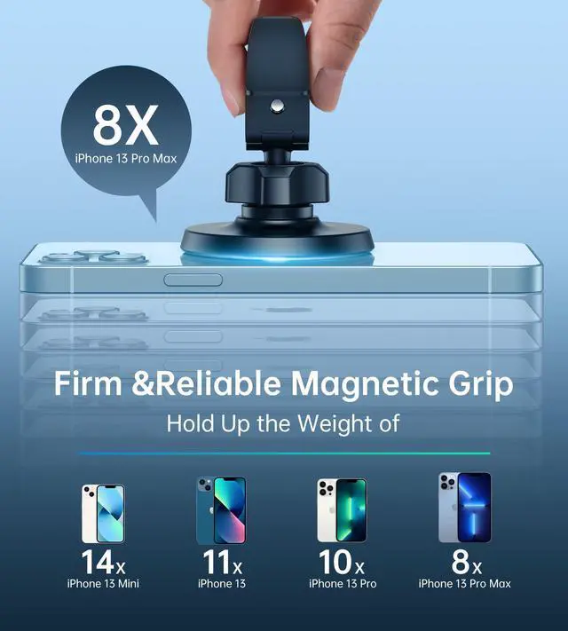 Alt view image 2 of 6 - Magnetic Car Mount Phone Holder - Mag Safe Air Vent Phone Mount for Car Compatible with iPhone 15 14 13 12 Pro Max Mini Plus, 360° Adjustable Mag Safe Car Mount Phone Holder for All Phone