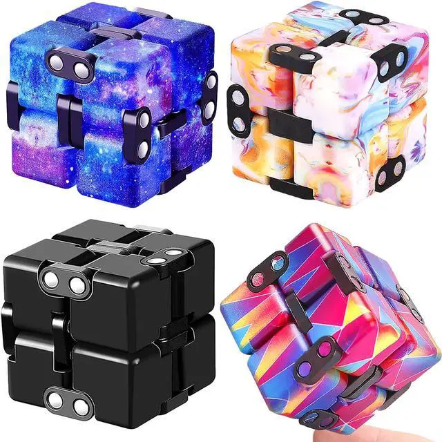 Main image of 4 Packs Infinity Cube Toy Stress Relieving Game for Kids and Adults,Cute Mini Unique Gadget Anxiety Relief Kill Time Magic Puzzle Flip ADD, ADHD, Killing