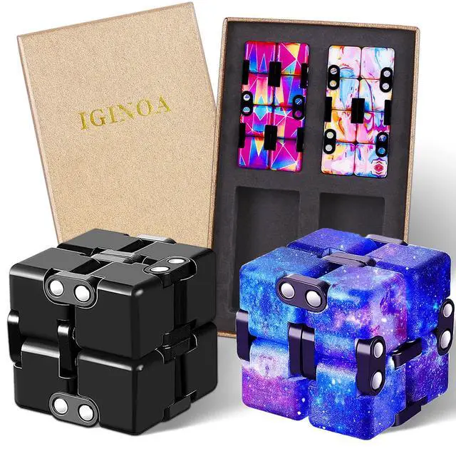 Alt view image 2 of 7 - 4 Packs Infinity Cube Toy Stress Relieving Game for Kids and Adults,Cute Mini Unique Gadget Anxiety Relief Kill Time Magic Puzzle Flip ADD, ADHD, Killing