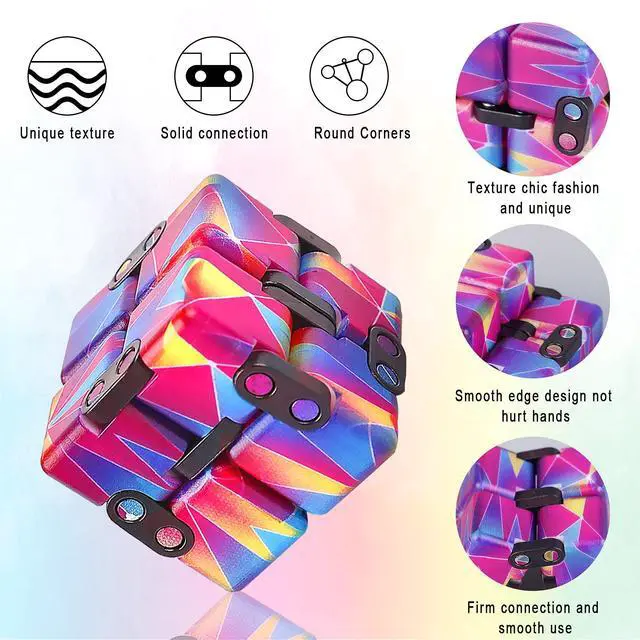 Alt view image 4 of 7 - 4 Packs Infinity Cube Toy Stress Relieving Game for Kids and Adults,Cute Mini Unique Gadget Anxiety Relief Kill Time Magic Puzzle Flip ADD, ADHD, Killing