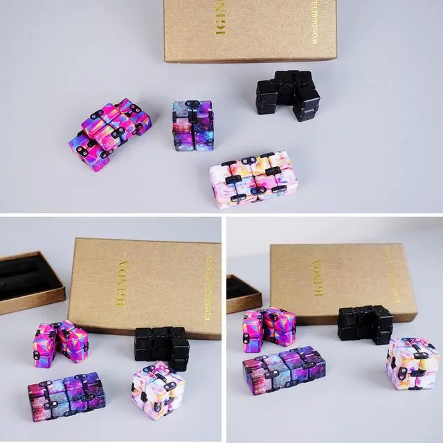 Alt view image 7 of 7 - 4 Packs Infinity Cube Toy Stress Relieving Game for Kids and Adults,Cute Mini Unique Gadget Anxiety Relief Kill Time Magic Puzzle Flip ADD, ADHD, Killing
