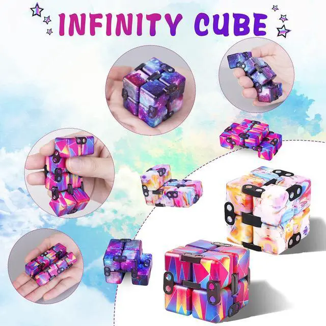 Alt view image 5 of 7 - 4 Packs Infinity Cube Toy Stress Relieving Game for Kids and Adults,Cute Mini Unique Gadget Anxiety Relief Kill Time Magic Puzzle Flip ADD, ADHD, Killing