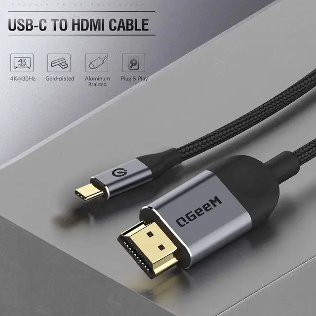 Alt view image 4 of 7 - USB C to HDMI Cable Adapter 10Ft 4K, USB Type C to HDMI Thunderbolt 3/4/5 Compatible for iPhone17/16/15 pro,Galaxy,MacBook Pro/air/neo,IPad pro,Surface,Dell XPS,HP,Thinkpad,Pixelbook,and More