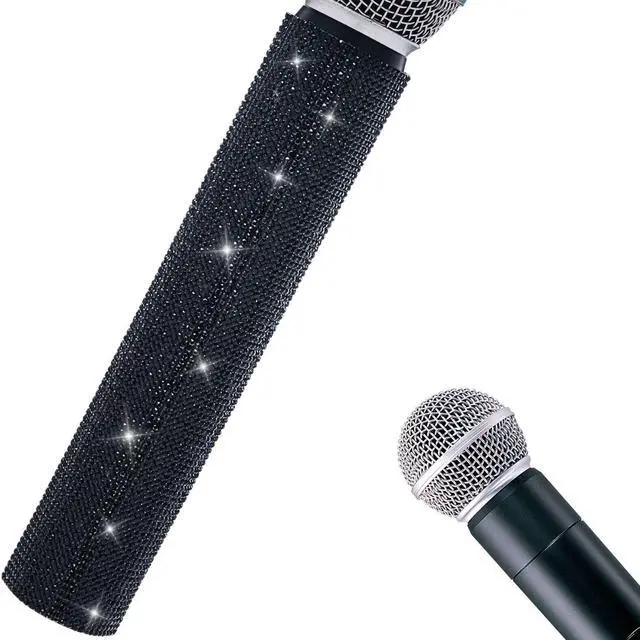 Main image of Black Wireless Handheld Sleeve Customize Decor Compatible with Cordless Mic SM58 BETA58 PG58 and More Bling on Stage and Party Show