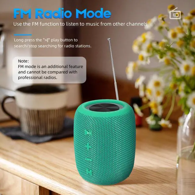 Alt view image 5 of 6 - Portable Bluetooth Speaker, BT5.3 Wireless Speaker 20W Bass Diaphragms with Multi LED Light Dynamic Modes, IPX6 Waterproof 16H Playtime supports FM Mode, TF, USB for Home, Cycling, Outdoor, Beach