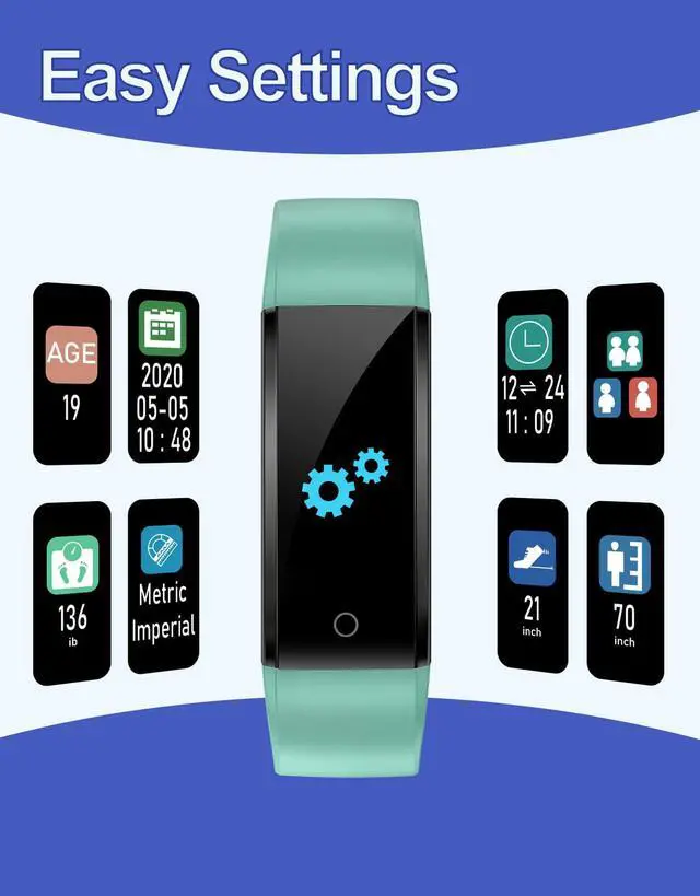 Alt view image 4 of 7 - Fitness Tracker Non Bluetooth Fitness Watch No App No Phone Required Waterproof Pedometer Watch with Steps Calories Counter Sleep Tracker for Men Women Parents (Green)