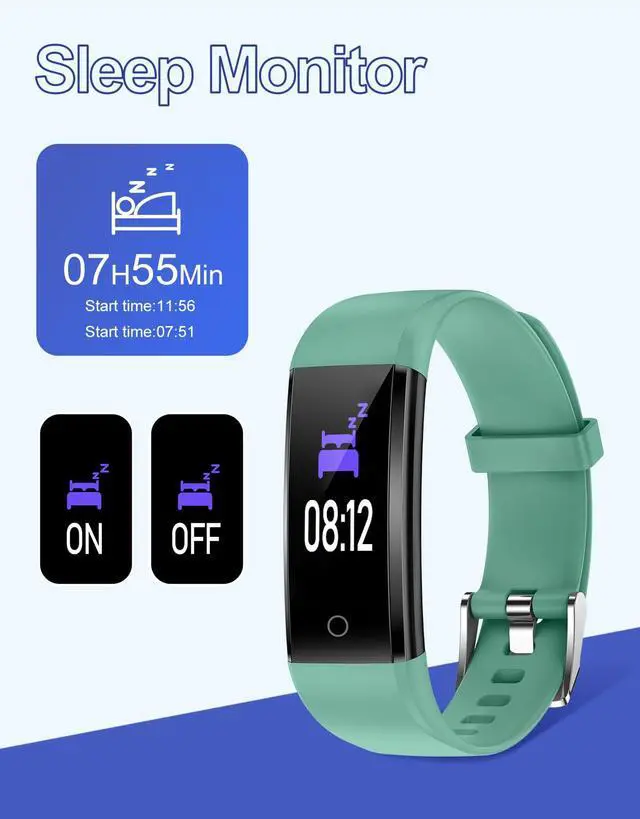 Alt view image 3 of 7 - Fitness Tracker Non Bluetooth Fitness Watch No App No Phone Required Waterproof Pedometer Watch with Steps Calories Counter Sleep Tracker for Men Women Parents (Green)