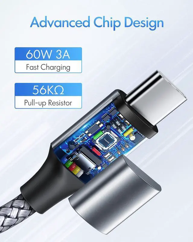 Alt view image 2 of 7 - USB C to USB C Cable 6ft, 2-Pack, 60W Fast Charging Type C to C Charger Cord for iPhone 17 16 15 Pro Max Plus Air 16e, for MacBook/iPad USBC, Samsung Galaxy S25 S24 S23 A17 A16, Pixel