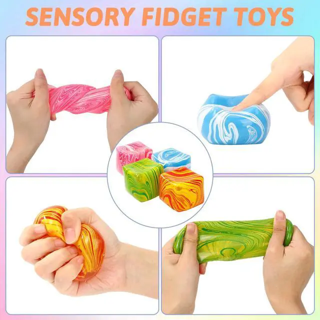 Alt view image 3 of 7 - 4 PCS Fidget Toys Squishy Stress Cube