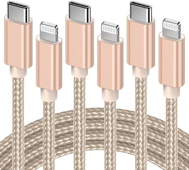 Main image of USB C to Lightning Cable - MFi Certified iPhone 14 Fast Charger Cord 3/6/10ft Type C to Charging Cable Compatible with iPhone 14 13 12 Pro Max Mini 11 X XS XR 8 Plus -Gold
