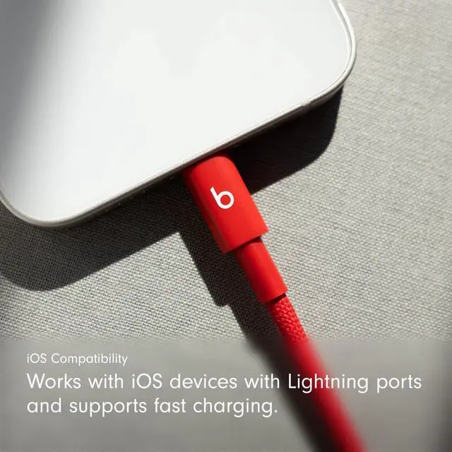 Alt view image 3 of 6 - USB-C to Lightning Woven Cable Fast Charging Durable/Tangle-Free Compatible Charger for Apple Devices with Lightning Ports (1.5 m, 5 ft) - Rapid Red