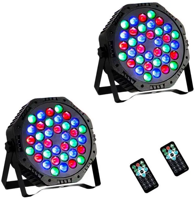 Main image of 36LED Par Light, 9-Mode RGB DJ Stage Lights with Remote, Sound Activation Strobe Lights, Uplights Indoor for Christmas Music Discos Dance Wedding Party Light(2 Packs)