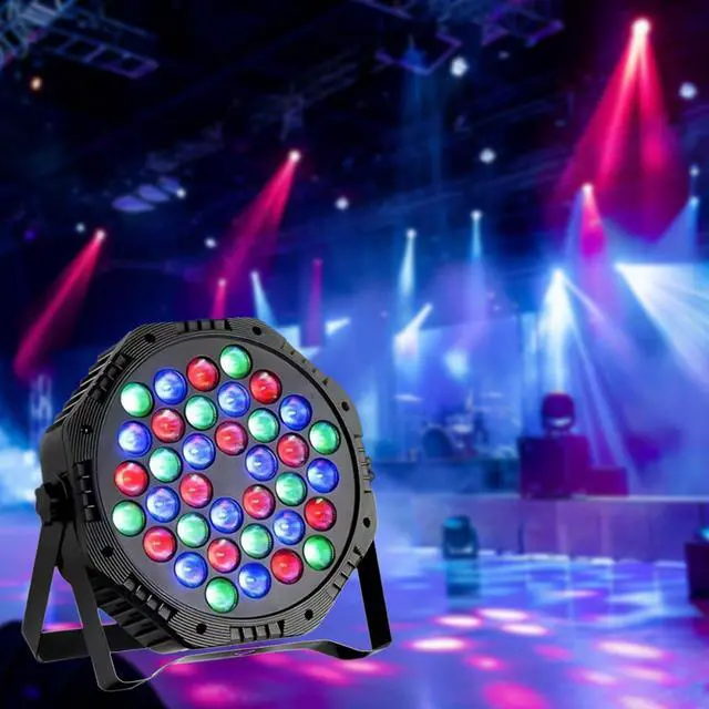Alt view image 7 of 7 - 36LED Par Light, 9-Mode RGB DJ Stage Lights with Remote, Sound Activation Strobe Lights, Uplights Indoor for Christmas Music Discos Dance Wedding Party Light(2 Packs)