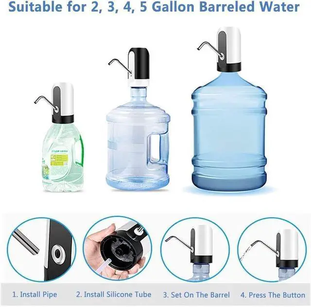 Alt view image 6 of 7 - Electric Drinking Water Bottle Pump, USB Charging Automatic Drinking Water Dispenser, 5 Gallon Water Pump Dispenser, Portable Water Jug Pump for Universal 2-5 Gallon Bottle, for Home, Office, Travel
