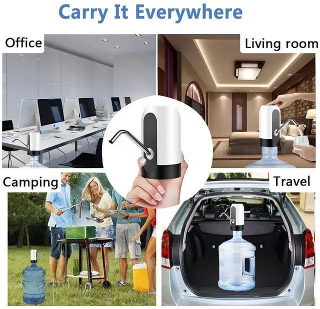 Alt view image 7 of 7 - Electric Drinking Water Bottle Pump, USB Charging Automatic Drinking Water Dispenser, 5 Gallon Water Pump Dispenser, Portable Water Jug Pump for Universal 2-5 Gallon Bottle, for Home, Office, Travel