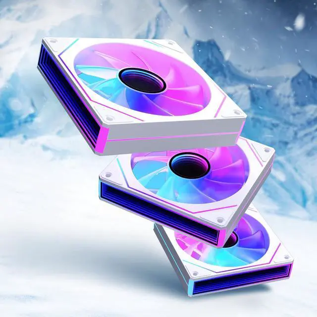 Main image of Prism 7PRO 120mm Case Fan 3-Pack White, Infinity Mirror ARGB PWM Sync PC Cooling Fan with Daisy-Chain, Next-Gen Silent HDB, High Airflow for Gaming PC, AIO Liquid & CPU Cooler, Computer Case