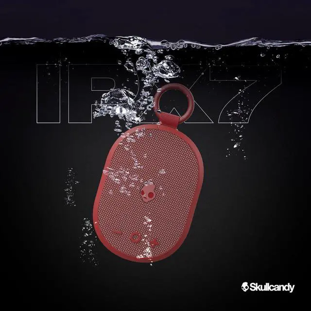 Alt view image 3 of 7 - Skullcandy Kilo XT Wireless Bluetooth Speaker - IPX7 Waterproof Mini Bluetooth Speaker with 24 Hour Battery, Downward Firing Passive Radiator, and True Wireless Pairing - Perfect for Outdoor (Red)
