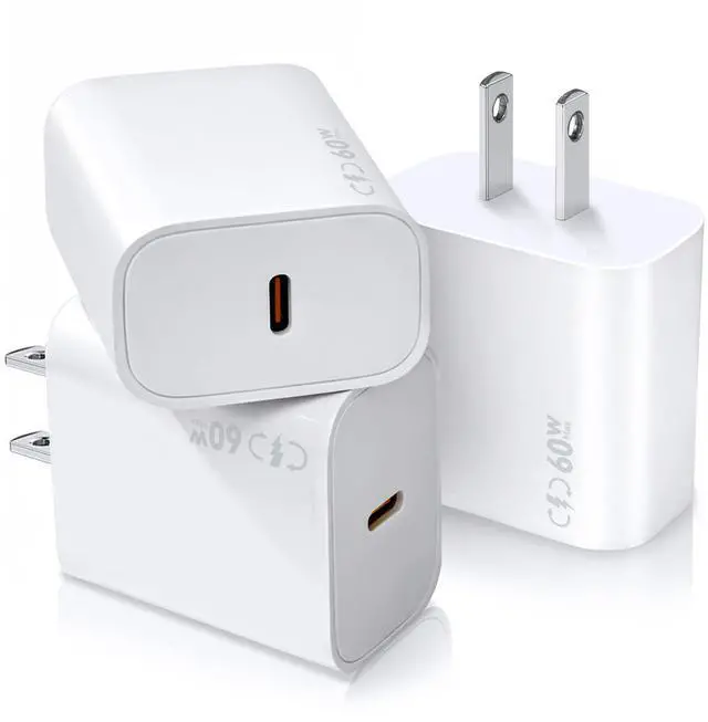 Main image of 40-60W USB C Charger Block for iPhone 17 Fast Charging,3Pack USB Type C Charger Blocks Max Output 60W Fast Charging Compatible with iPhone 17/17 Air/16/15 Pro/ProMax/14/13/12iPad Pro/Air/Mini/AirPods