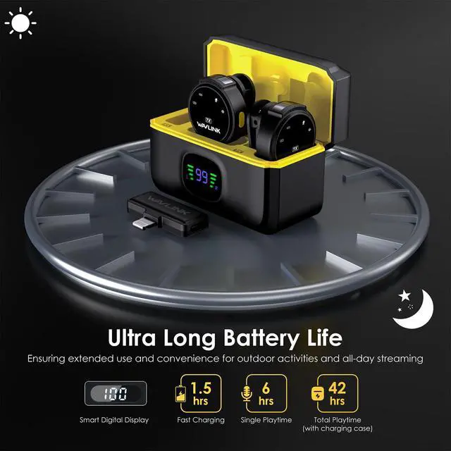 Alt view image 5 of 7 - Wireless Lavalier Microphone for iPhone Vlog, Clip on Lapel Dual Mic System & Lightning Input & 42H, Clip on Lapel Mic for Phone 14/13 iPad YouTube Facebook Live, Video Recording(2*TX+1*RX)