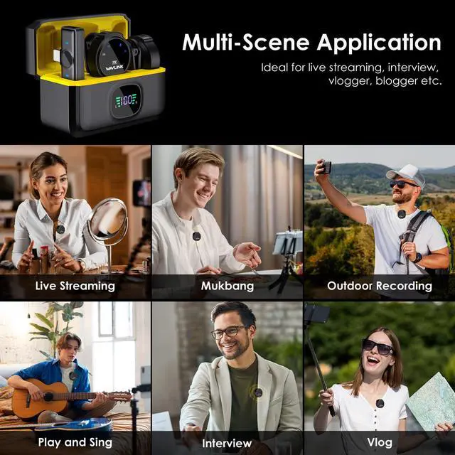 Alt view image 7 of 7 - Wireless Lavalier Microphone for iPhone Vlog, Clip on Lapel Dual Mic System & Lightning Input & 42H, Clip on Lapel Mic for Phone 14/13 iPad YouTube Facebook Live, Video Recording(2*TX+1*RX)