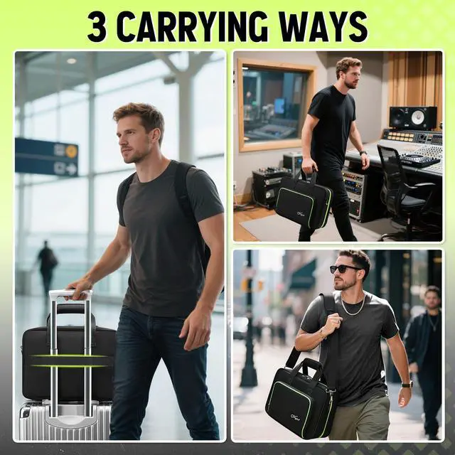 Alt view image 6 of 7 - DJ Controller Case Compatible for Hercules DJControl Inpulse 200 MK2/ 200, Padded DJ Bag with 14" Laptop Pocket, Soft Travel Case Compatible for Numark Party Mix II/Maschine Mikro Mk3/DDJ-200