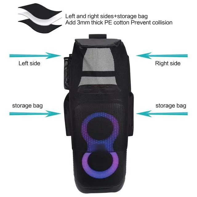Alt view image 6 of 6 - Case Compatible with JBL PartyBox Stage 320 Speaker,Portable Speaker Dust Cover Storage Bag Fits for JBL PartyBox 310 for Outdoor Travel,Cover Only