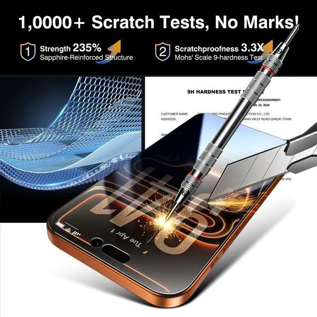 Alt view image 5 of 7 - 4-Pack Screen Protector for iPhone 17 Pro Max 6.9 inch Black Privacy with Flawless Fit Kit + 2-Pack Camera Lens Protector, 15-Second Bubble-Free Installation, 9H Hardness, 12FT Military Grade