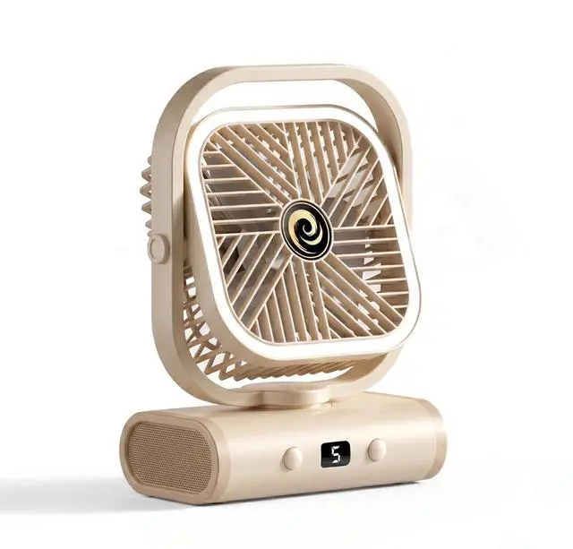 Main image of USB Desk Fan for Bedroom, 5 Speeds Quiet Table Fan with 90° Oscillating, 2400mAh Rechargeable Battery Small Desktop Fan for Home Office Travel,Night Light (White)