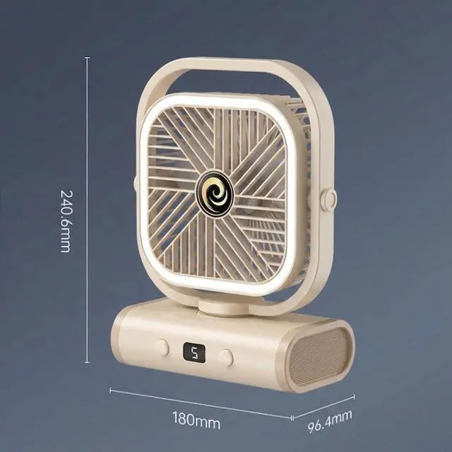Alt view image 7 of 7 - USB Desk Fan for Bedroom, 5 Speeds Quiet Table Fan with 90° Oscillating, 2400mAh Rechargeable Battery Small Desktop Fan for Home Office Travel,Night Light (White)