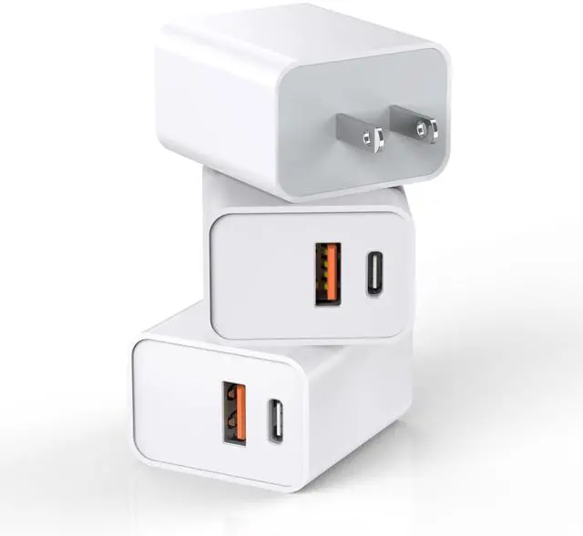 Main image of 3 Pack Apple USB C Wall Charger,20W iPhone 17/16 Dual Port QC + PD 3.0 Power Adapter Double Fast Plug Charging Block for Apple iPhone 17/17 Pro/16/16 Pro/Pro Max/Plus/15/14/13/12/11/XS/XR/iPad,AirPods