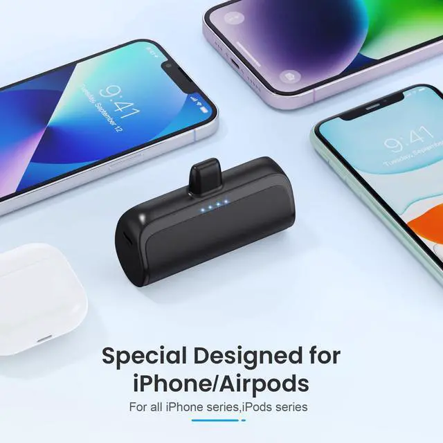 Alt view image 3 of 7 - Mini Portable Charger Power Bank for iPhone,5200mAh Portable Phone Charger, Ultra-Compact PD Fast Charging Battery Pack Compatible with iPhone 14/14 Plus/Pro Max/13/12/12 Mini/11/XS/XR/X/8/7/6/6s