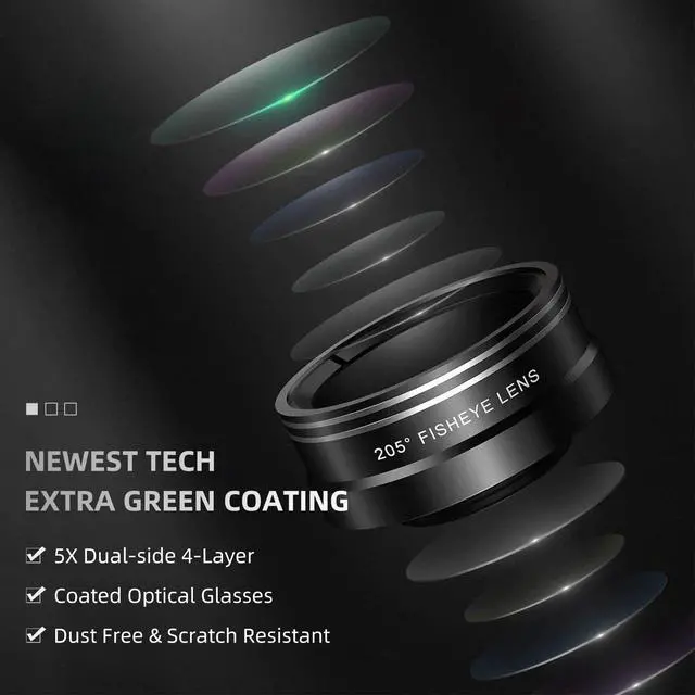 Alt view image 6 of 6 - 4-in-1 Phone Lens Kit External Phone Camera Lens Set with 22X Telephoto Lens 205° Fisheye Lens 4K 0.67X Wide Angle Lens 25X Macro Lens Clip Phone Mini Tripod Replacement for iPhone 15/14/13/12