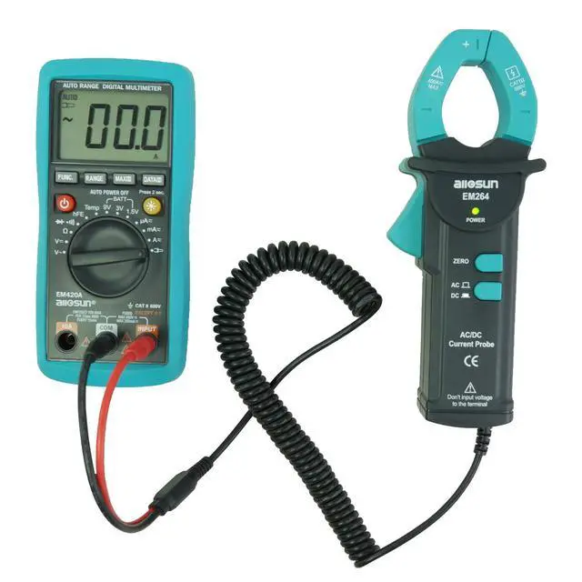 Alt view image 6 of 7 - AC/DC Clamp Meter Multimeter 400A True RMS Current Tester, Hall Effect Sensor, CAT III 600V, Low Battery Indicator, Auto Zero, 1mV/A and 10 mV/A Sensitivity