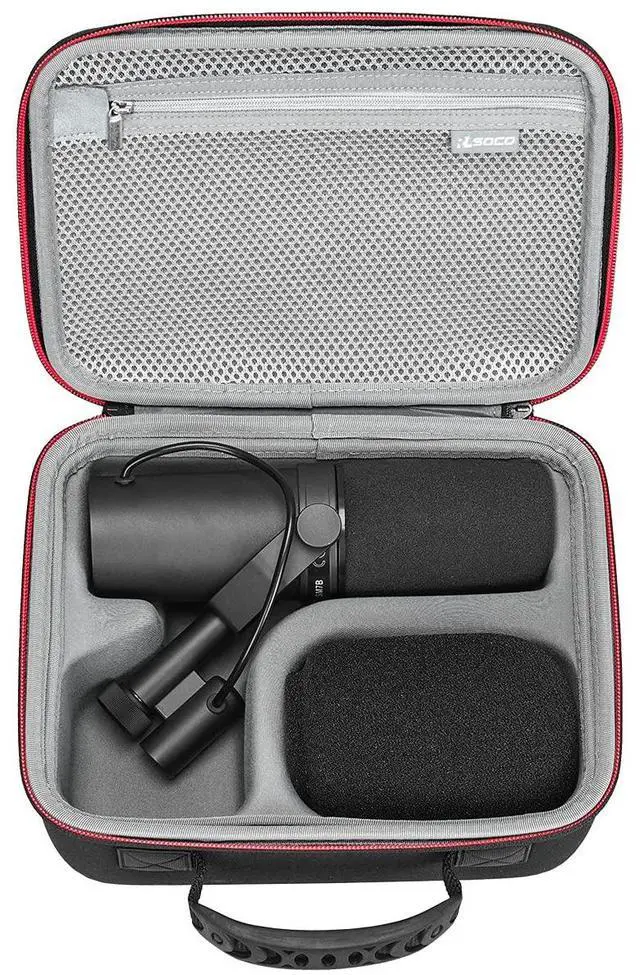 Main image of Hard Case Compatible With Shure MV7+ / MV7X / MV6 / MV7 / MV7i Podcast Dynamic Microphone & Shure SM7B / SM7dB Vocal Dynamic Microphone - Black (Case Only)
