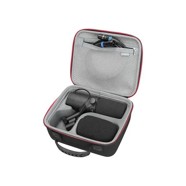 Alt view image 5 of 7 - Hard Case Compatible With Shure MV7+ / MV7X / MV6 / MV7 / MV7i Podcast Dynamic Microphone & Shure SM7B / SM7dB Vocal Dynamic Microphone - Black (Case Only)