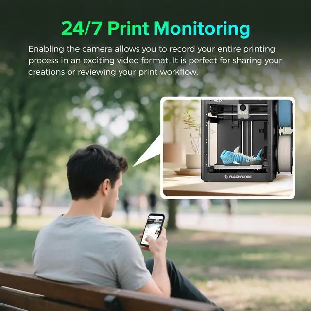 Alt view image 4 of 7 - Camera Kit for Adventurer 5M/Pro/AD5X 3D Printer, Real-time and Remote Monitoring, Compatible with Flash Maker App, 3D Printer Parts for AD5M/AD5M PRO/AD5X
