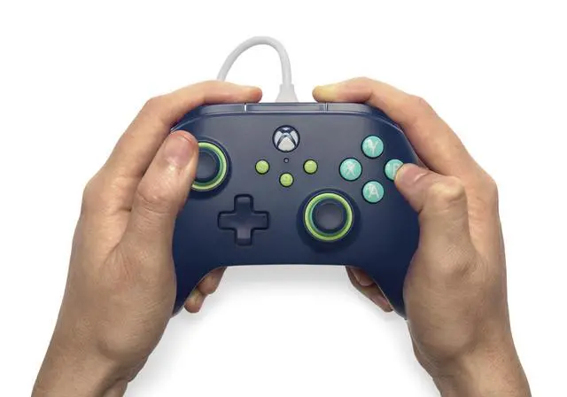 Alt view image 2 of 7 - Wired Controller for Xbox Series X|S - Mariner Blue, gamepad, video game/gaming controller, works with Xbox One, Officially Licensed