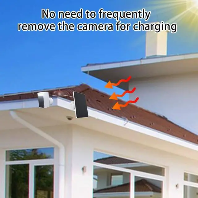 Alt view image 6 of 7 - 2 Pack Solar Panel Compatible with WYZE Battery Cam Pro, EufyCam 2C/2C Pro, 4W 5V Solar Panel with 10ft Micro USB Charging Cable for Outdoor Battery Camera, Tpye C Adapter, Adjustable Wall Mount