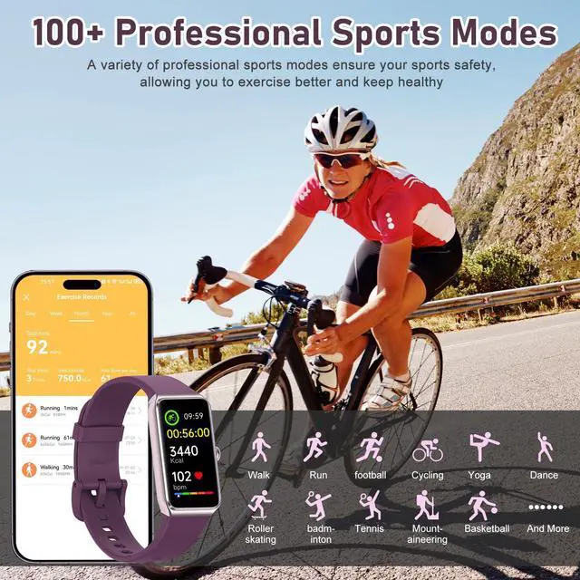 Alt view image 2 of 7 - Fitness Tracker with Step Counter/Calories/Stopwatch, Activity Tracker, Health Tracker with Heart Rate Monitor, Sleep Tracker,1.47 Touch Color Screen, Pedometer Watch for Women Men