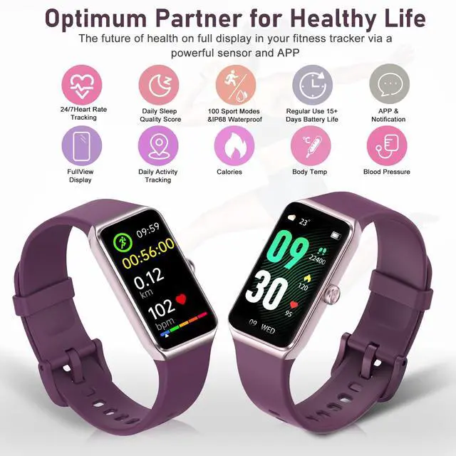 Alt view image 5 of 7 - Fitness Tracker with Step Counter/Calories/Stopwatch, Activity Tracker, Health Tracker with Heart Rate Monitor, Sleep Tracker,1.47 Touch Color Screen, Pedometer Watch for Women Men
