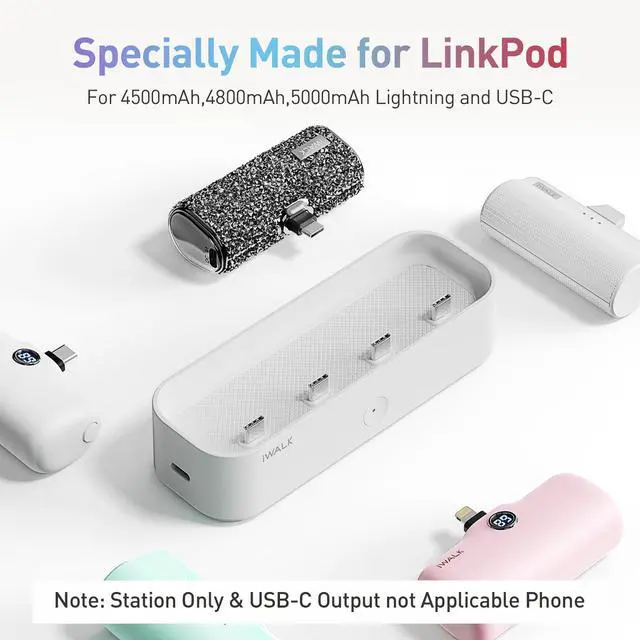 Alt view image 3 of 6 - Charger Station for Portable Charger 4500mAh, 4800mAh, 5000mAh Power Bank for iPhone Charging Station Multiple USB-C Family-Sized Charger Station for Home(Station Only), White