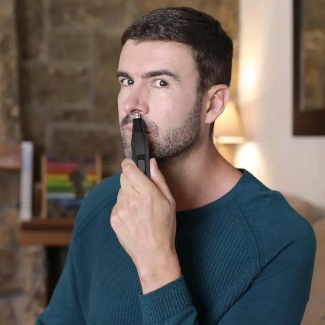 Alt view image 3 of 7 - Mens Nose Hair Trimmer,Painless Nose and Ear Hair Trimmer for Men,Powerful 8000RPM Motor,Easy to Clean,Wet/Dry Use,Portable
