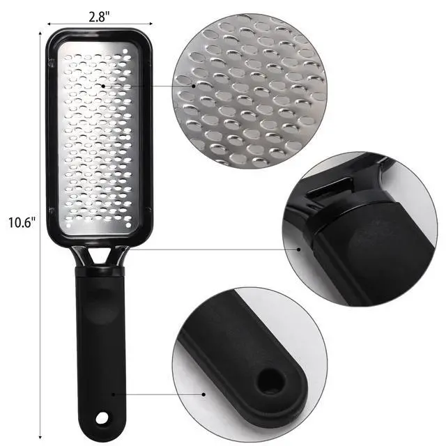 Alt view image 3 of 6 - 3 Pieces Colossal Foot Files Kit Foot Scrubber Foot Rasp and Double-Sided Heel Files Pedicure Tools Callus Remover Stainless Steel Feet Scraper Foot Grater for Dead Skin