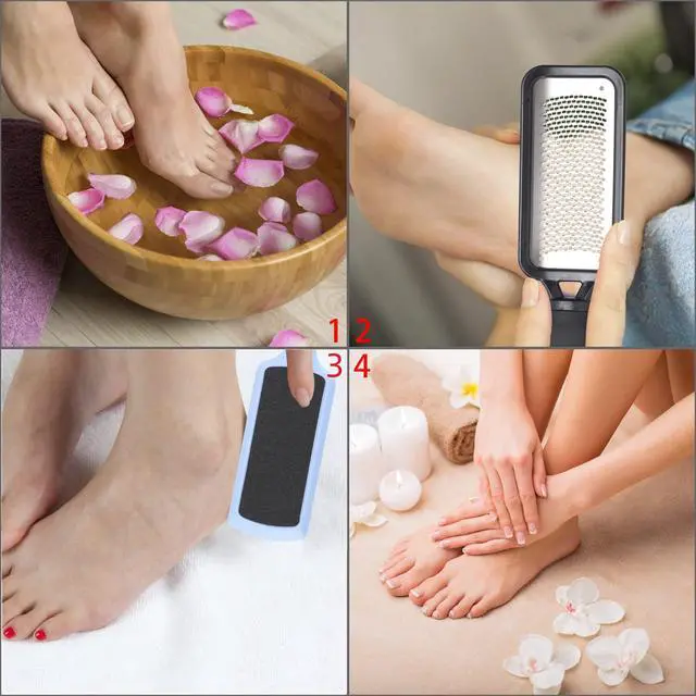 Alt view image 5 of 6 - 3 Pieces Colossal Foot Files Kit Foot Scrubber Foot Rasp and Double-Sided Heel Files Pedicure Tools Callus Remover Stainless Steel Feet Scraper Foot Grater for Dead Skin