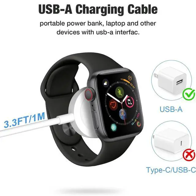 Alt view image 5 of 7 - Charger for Apple iWatch, USB Fast Wireless Magnetic Charging Cable for iWatch, 1m Watch Cable USB Portable Charging Cord Compatible with Apple Watch Series 10/9/8/7/6/5/4/3/2/1/Ultra/SE
