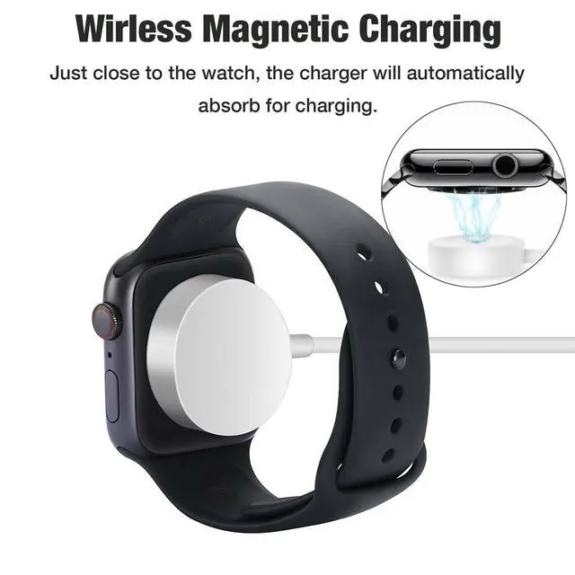 Alt view image 6 of 7 - Charger for Apple iWatch, USB Fast Wireless Magnetic Charging Cable for iWatch, 1m Watch Cable USB Portable Charging Cord Compatible with Apple Watch Series 10/9/8/7/6/5/4/3/2/1/Ultra/SE