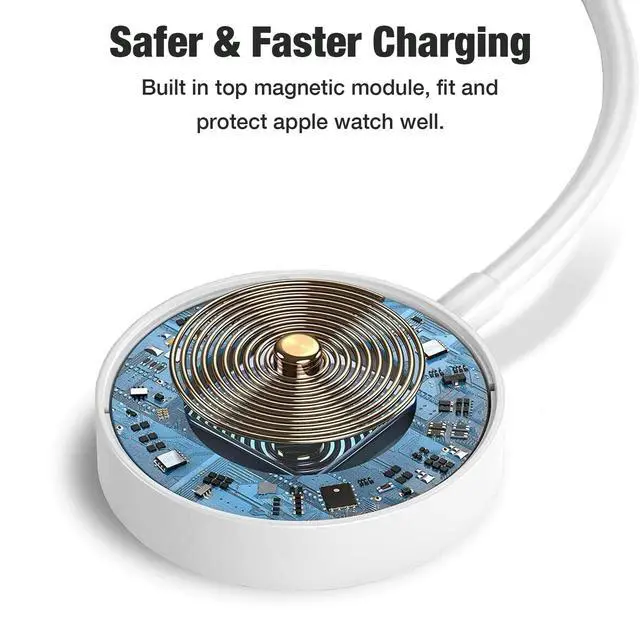 Alt view image 3 of 7 - Charger for Apple iWatch, USB Fast Wireless Magnetic Charging Cable for iWatch, 1m Watch Cable USB Portable Charging Cord Compatible with Apple Watch Series 10/9/8/7/6/5/4/3/2/1/Ultra/SE