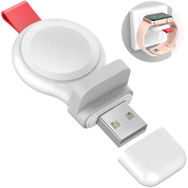 Alt view image 6 of 6 - Travel Charger for Apple Watch Portable Magnetic iWatch Wireless Charger, Cordless USB Fast Charging Compatible with Apple Watch Series 11 10 9 8 7 6 5 4 3 2, 46/41/45/44/42/40/38mm(White)